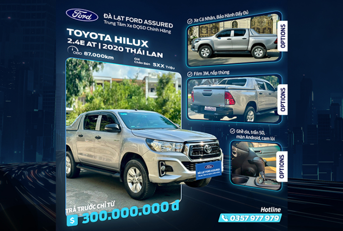Toyota Hilux 2.4E AT sx 2020 nhập khẩu Thái Lan