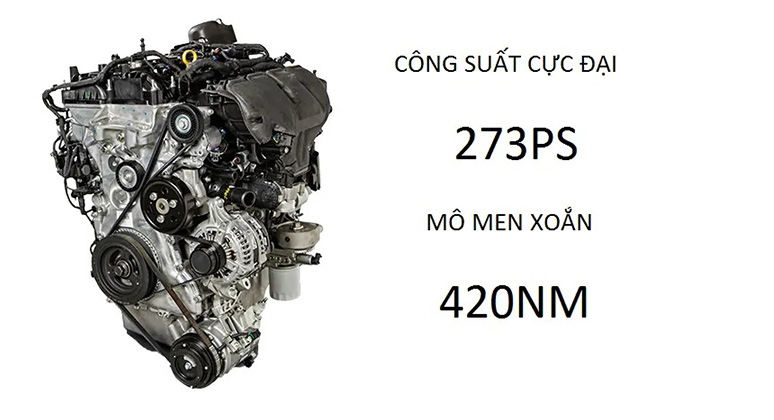 Công suất cực đại 273ps - Mô men xoắn 420Nm