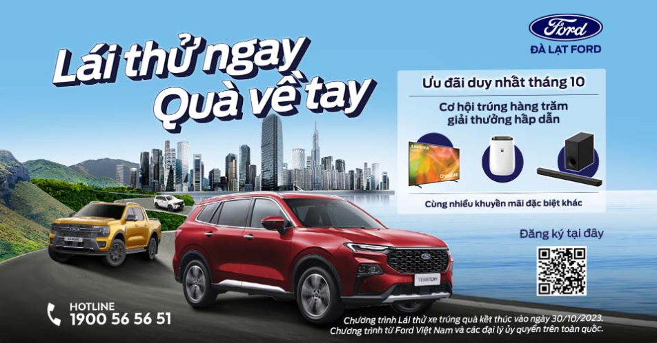 Lái Thử Xe Ford Ngay Hôm Nay tại Đà Lạt Ford - Nhận Quà Liền Tay!