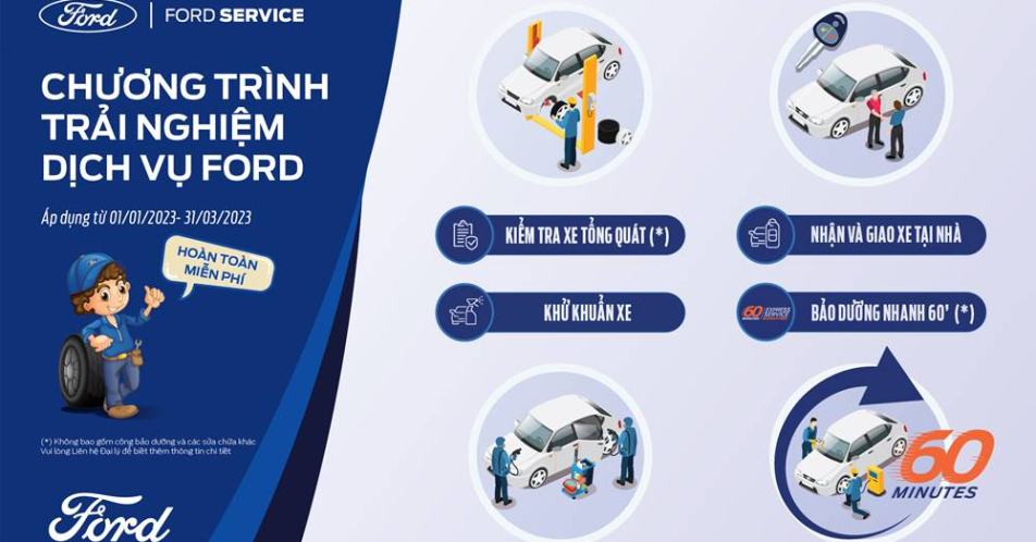 CHƯƠNG TRÌNH TRẢI NGHỆM DỊCH VỤ CÙNG ĐÀ LẠT FORD QUÝ 1/2023